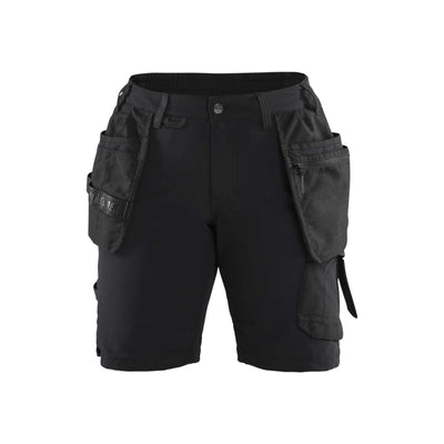 Blaklader 71831645 Womens Craftsman Shorts 4-Way Stretch Black/Dark Grey Main #colour_black-dark-grey