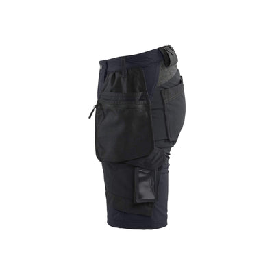 Blaklader 71831645 Womens Craftsman Shorts 4-Way Stretch Dark Navy Blue/Black Left #colour_dark-navy-blue-black