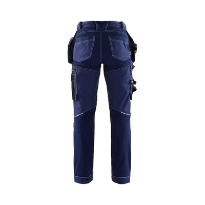 Blaklader 71301370 Womens Craftsman Trousers With Stretch Navy Blue Rear #colour_navy-blue