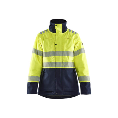 Blaklader 49171534 Womens Flame Retardant Winter Jacket Multinorm Yellow/Navy Blue Main #colour_yellow-navy-blue