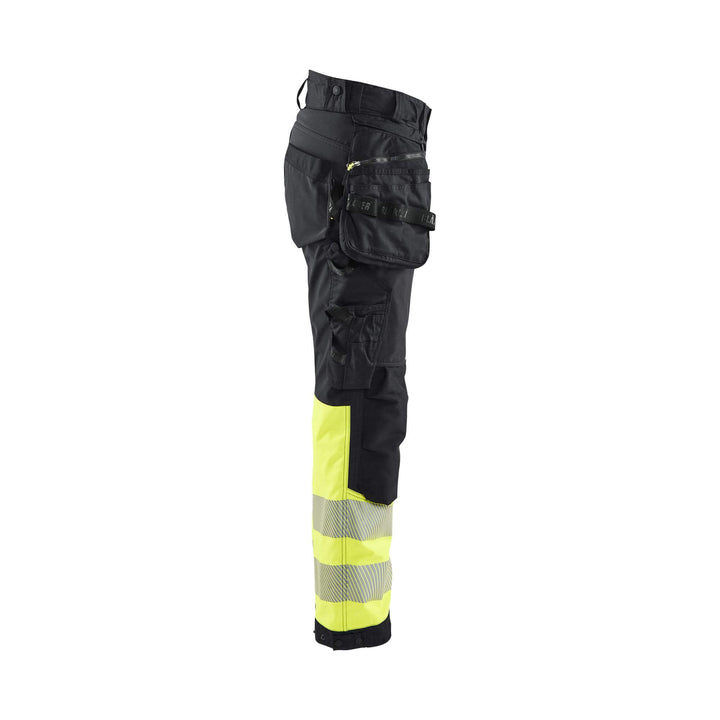 Blaklader 71142513 Womens Hi-Vis Softshell Trousers Black/Hi-Vis Yellow Right #colour_black-hi-vis-yellow