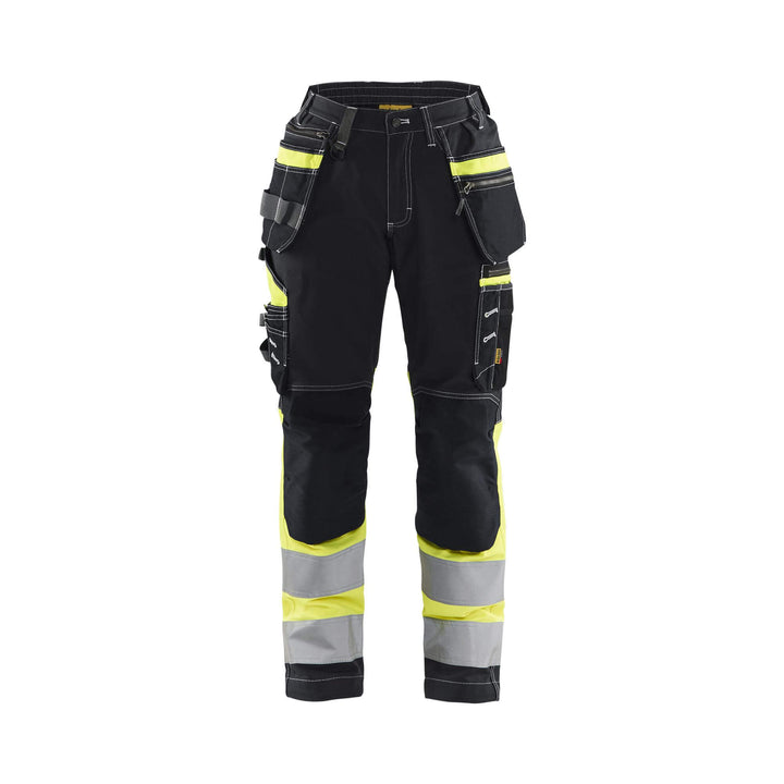 Blaklader 71961370 Womens Hi-Vis Stretch Trousers Black/Hi-Vis Yellow Main #colour_black-hi-vis-yellow