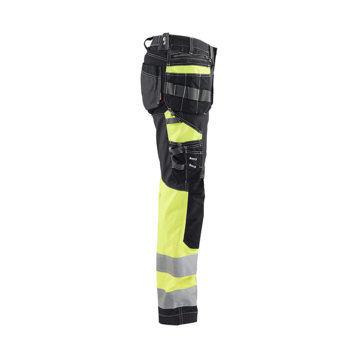 Blaklader 71961370 Womens Hi-Vis Stretch Trousers Black/Hi-Vis Yellow Right #colour_black-hi-vis-yellow