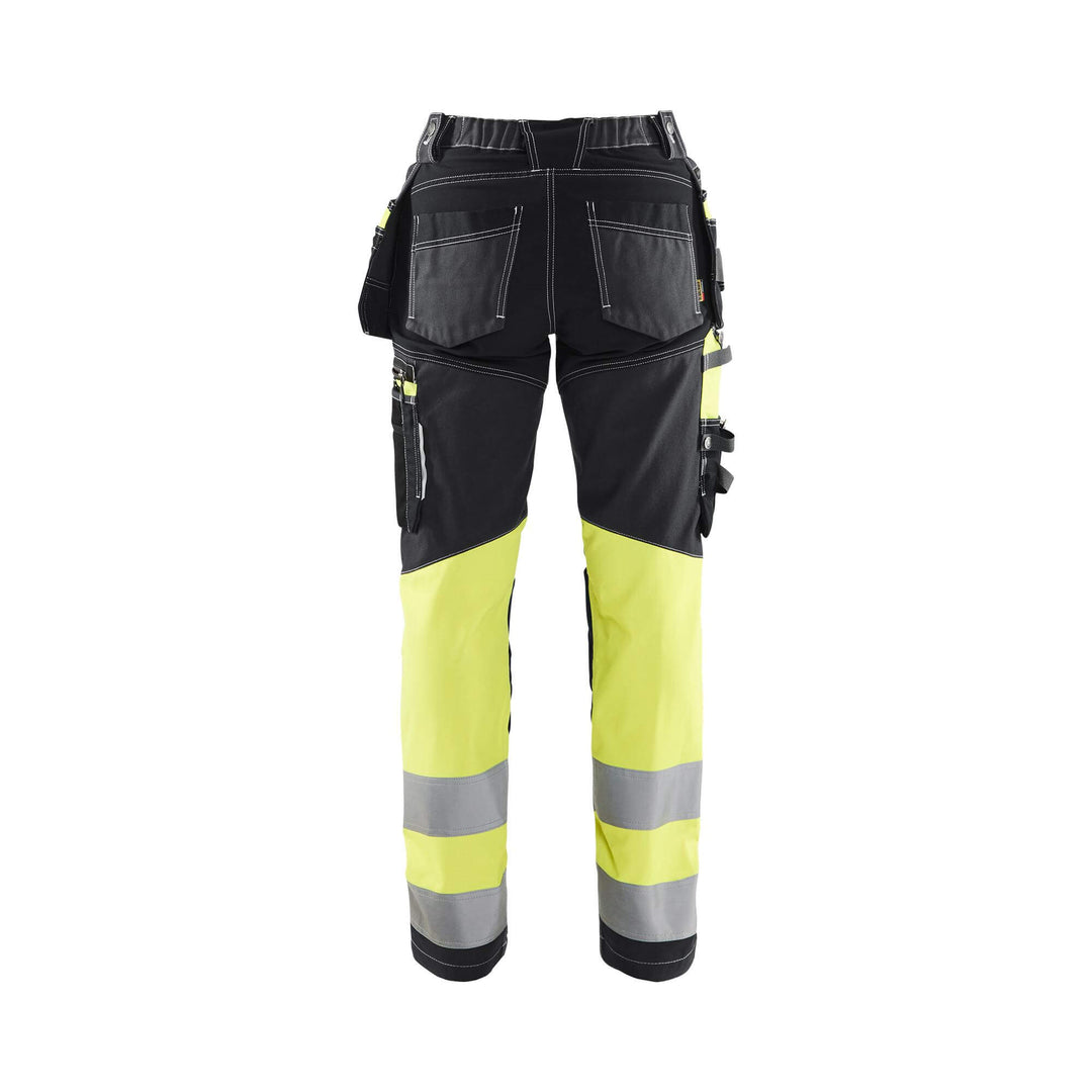 Blaklader 71961370 Womens Hi-Vis Stretch Trousers Black/Hi-Vis Yellow Rear