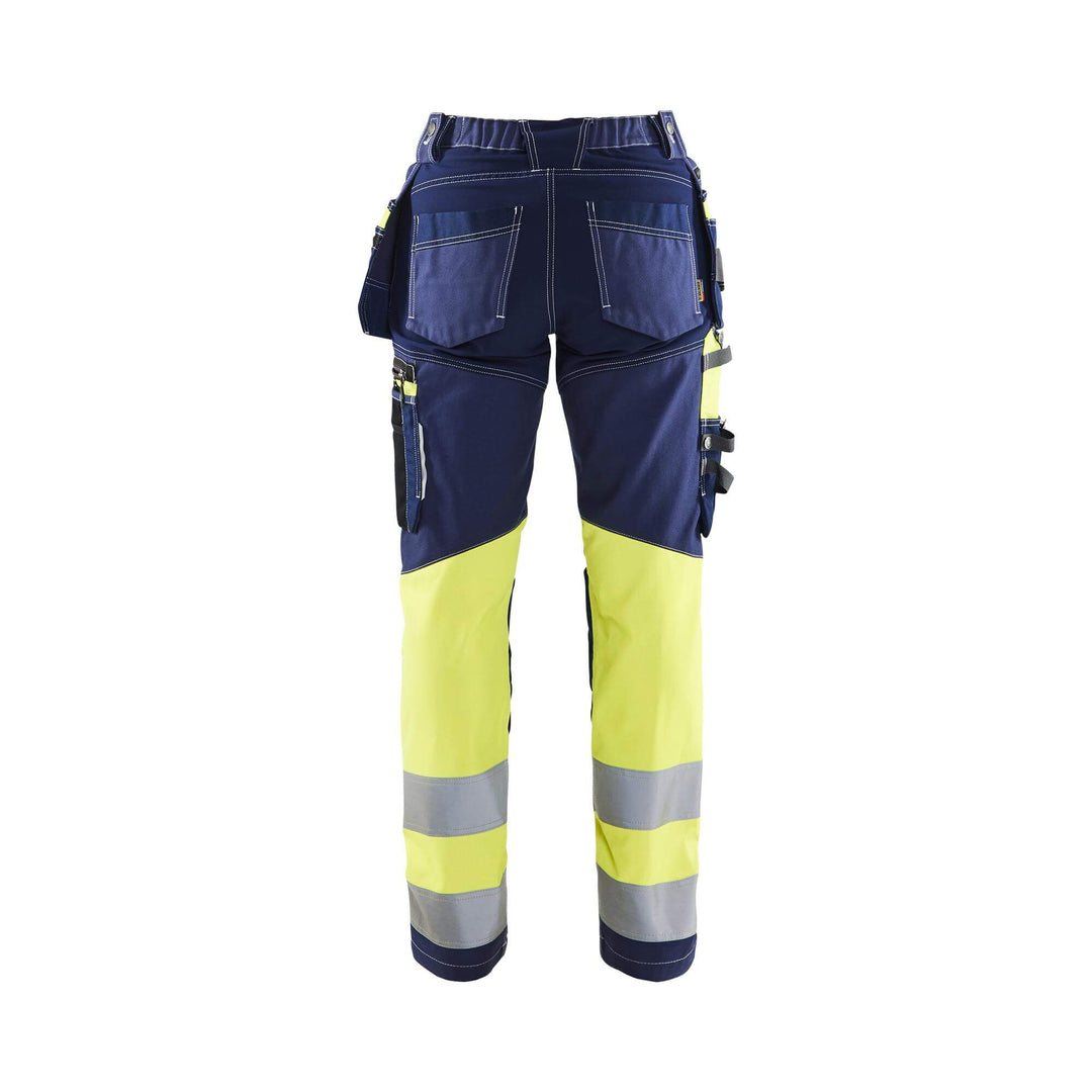 Blaklader 71961370 Womens Hi-Vis Stretch Trousers Navy Blue/Hi-Vis Yellow Rear