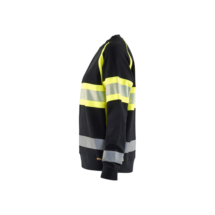 Blaklader 34091158 Womens Hi-Vis Sweatshirt Black/Hi-Vis Yellow Left #colour_black-hi-vis-yellow