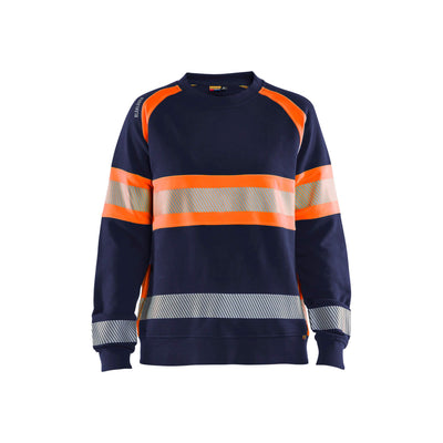 Blaklader 34091158 Womens Hi-Vis Sweatshirt Navy Blue/Orange Main #colour_navy-blue-orange