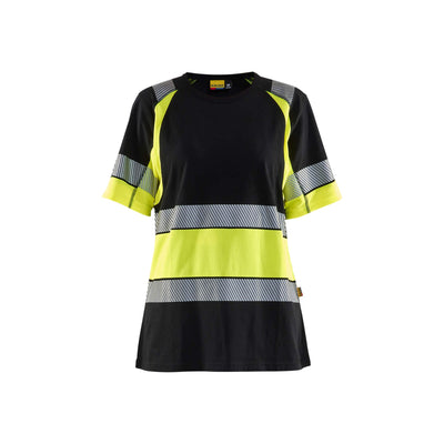 Blaklader 34101030 Womens Hi-Vis T-Shirt Black/Hi-Vis Yellow Main #colour_black-hi-vis-yellow