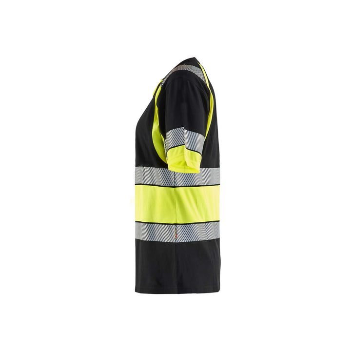 Blaklader 34101030 Womens Hi-Vis T-Shirt Black/Hi-Vis Yellow Left #colour_black-hi-vis-yellow