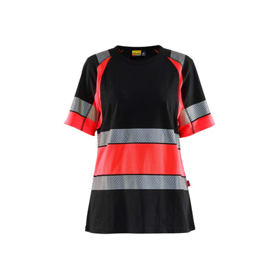 Blaklader 34101030 Womens Hi-Vis T-Shirt Black/Red Main #colour_black-red