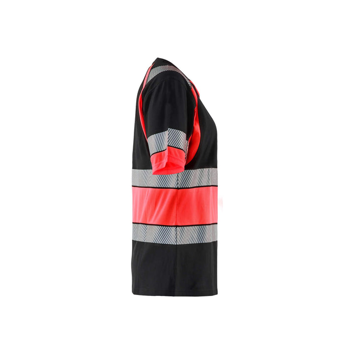 Blaklader 34101030 Womens Hi-Vis T-Shirt Black/Red Right #colour_black-red