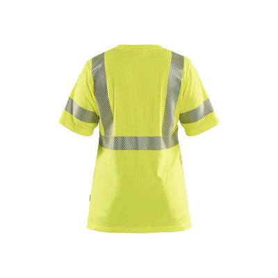 Blaklader 35022537 Womens Hi-Vis T-Shirt Hi-Vis Yellow Rear #colour_hi-vis-yellow