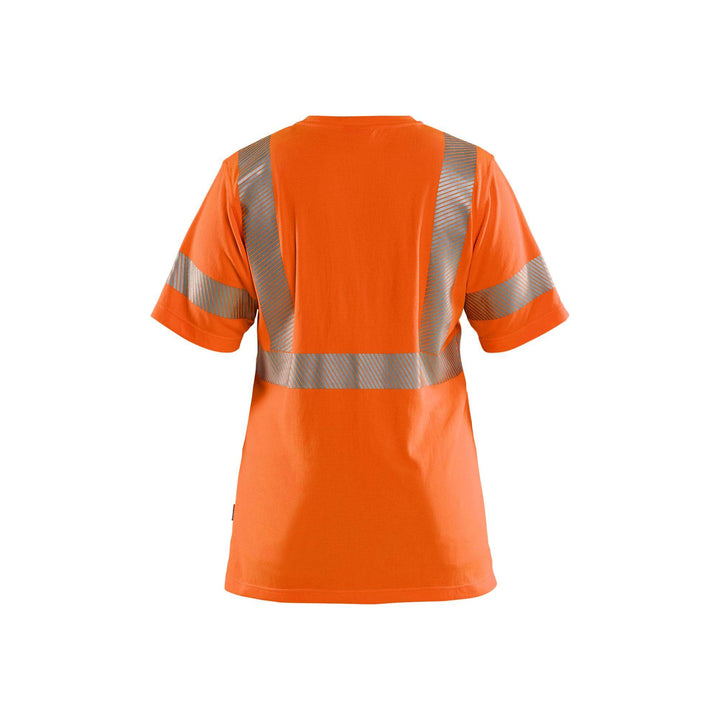 Blaklader 35022537 Womens Hi-Vis T-Shirt Orange Rear #colour_orange