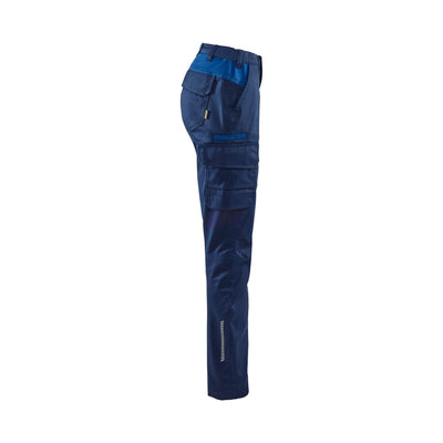 Blaklader 71441832 Womens Industry Trousers Stretch Navy Blue/Cornflower Blue Right #colour_navy-blue-cornflower-blue
