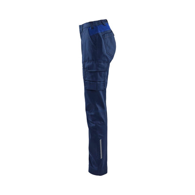 Blaklader 71441832 Womens Industry Trousers Stretch Navy Blue/Cornflower Blue Left #colour_navy-blue-cornflower-blue