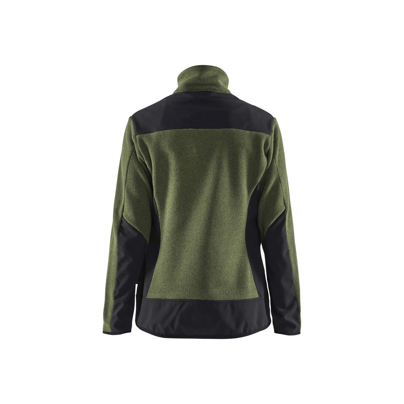 Blaklader 59432536 Womens Knitted Jacket With Softshell Autumn Green/Black Rear #colour_autumn-green-black