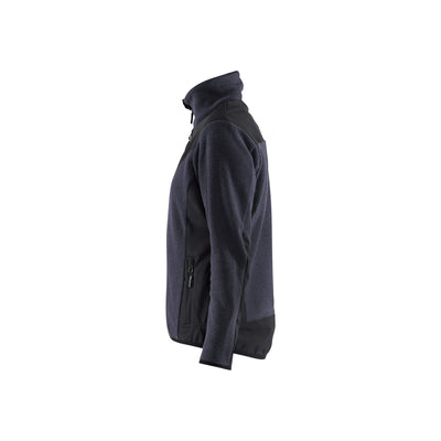 Blaklader 59432536 Womens Knitted Jacket With Softshell Dark Navy Blue/Black Left #colour_dark-navy-blue-black