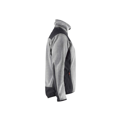 Blaklader 59432536 Womens Knitted Jacket With Softshell Grey Melange/Black Right #colour_grey-melange-black