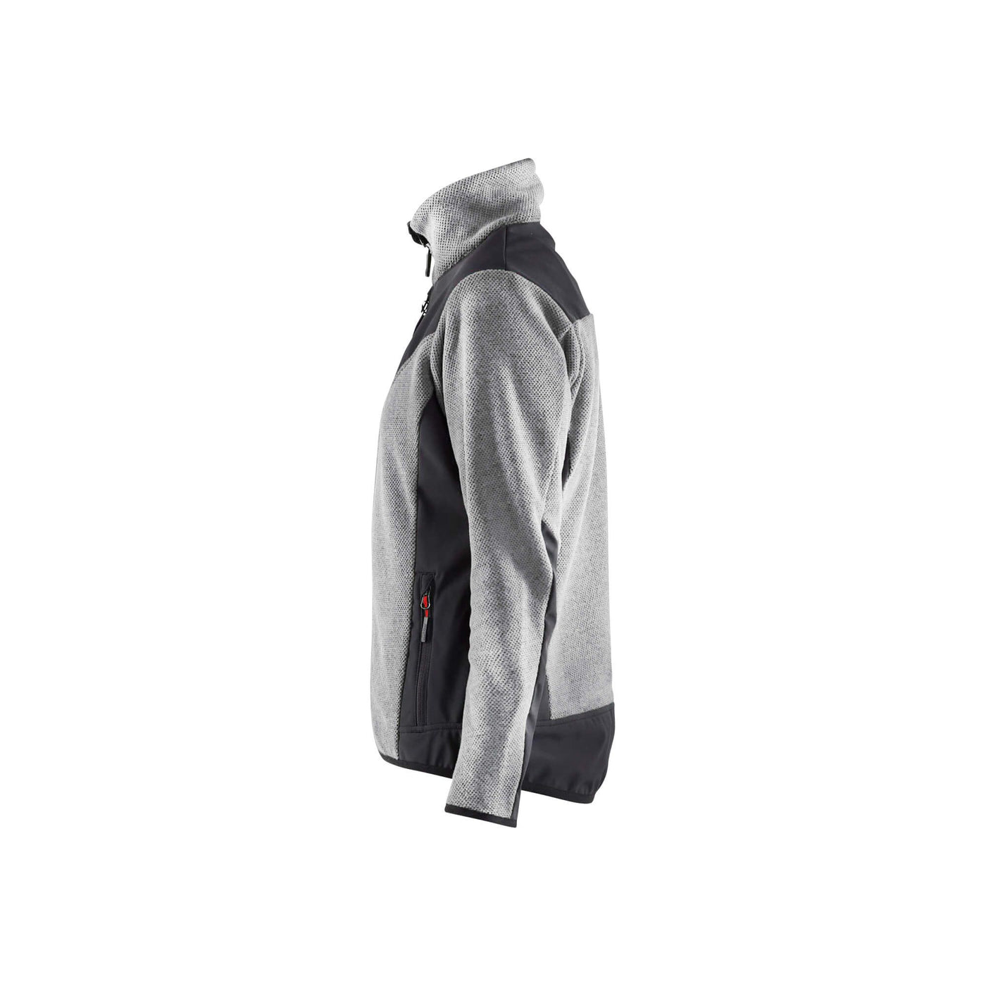 Blaklader 59432536 Womens Knitted Jacket With Softshell Grey Melange/Black Left #colour_grey-melange-black
