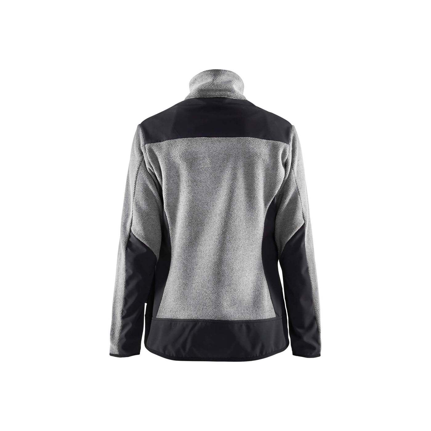 Blaklader 59432536 Womens Knitted Jacket With Softshell Grey Melange/Black Rear #colour_grey-melange-black