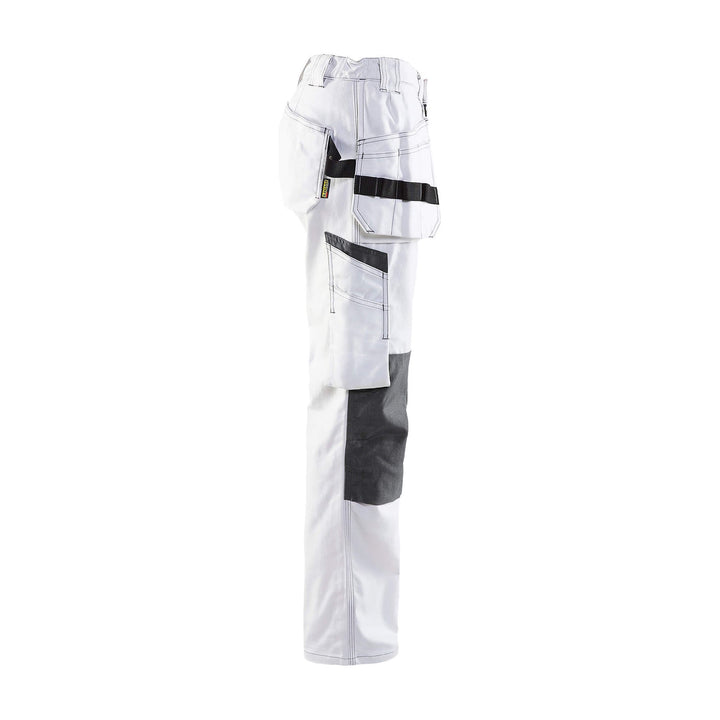 Blaklader 71311210 Womens Painter Trousers White/Dark Grey Right #colour_white-dark-grey