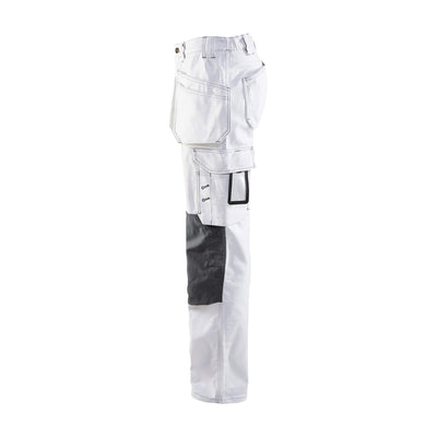 Blaklader 71311210 Womens Painter Trousers White/Dark Grey Left #colour_white-dark-grey