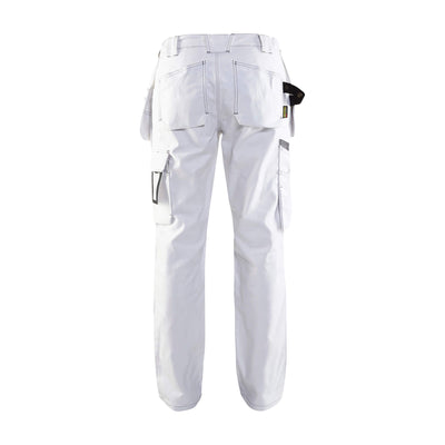 Blaklader 71311210 Womens Painter Trousers White/Dark Grey Rear #colour_white-dark-grey