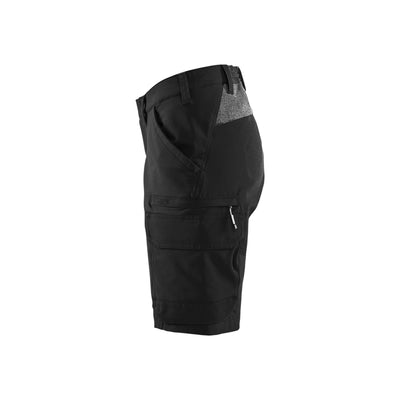 Blaklader 71231645 Womens Service Shorts 4-Way-Stretch Black/Dark Grey Left #colour_black-dark-grey