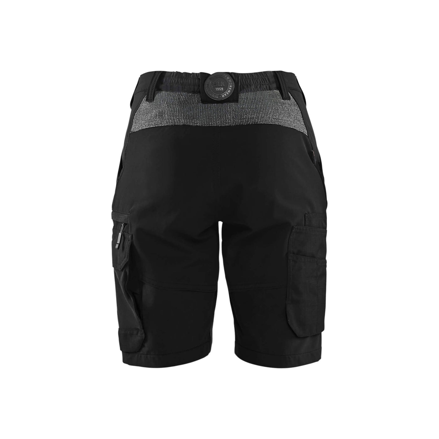 Blaklader 71231645 Womens Service Shorts 4-Way-Stretch Black/Dark Grey Rear #colour_black-dark-grey