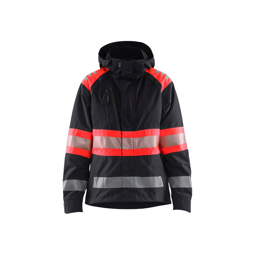 Blaklader 44301977 Womens Shell Jacket Hi-Vis Black/Red Main #colour_black-red