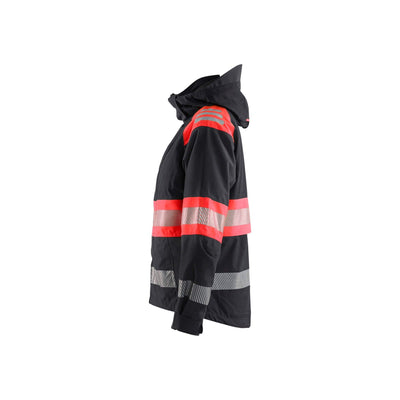 Blaklader 44301977 Womens Shell Jacket Hi-Vis Black/Red Left #colour_black-red