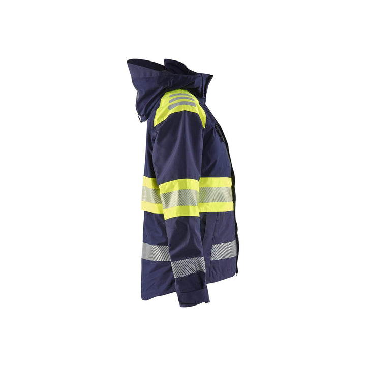 Blaklader 44301977 Womens Shell Jacket Hi-Vis Navy Blue/Hi-Vis Yellow Right #colour_navy-blue-hi-vis-yellow