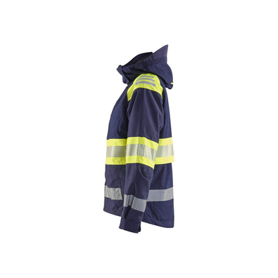 Blaklader 44301977 Womens Shell Jacket Hi-Vis Navy Blue/Hi-Vis Yellow Left #colour_navy-blue-hi-vis-yellow