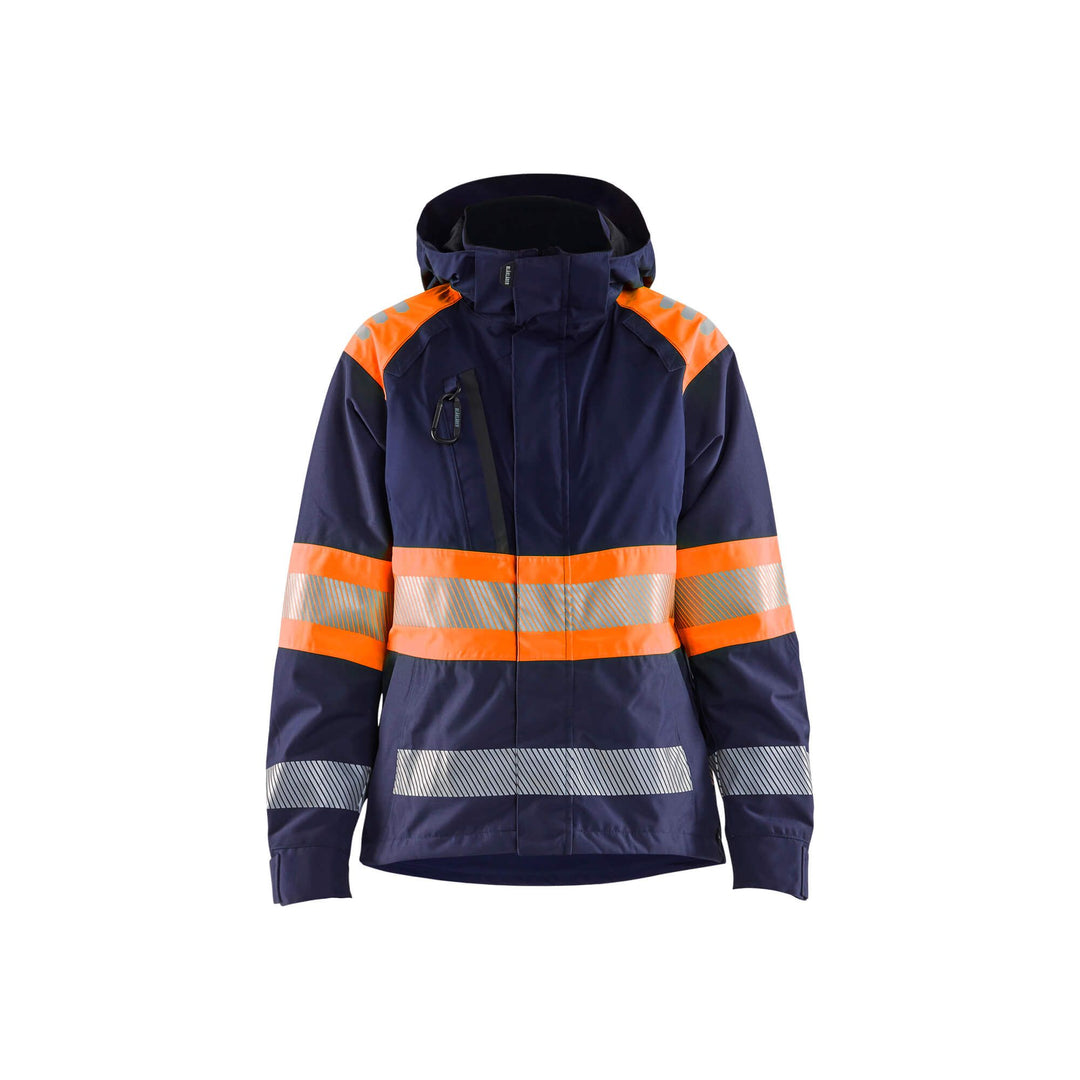 Blaklader 44301977 Womens Shell Jacket Hi-Vis Navy Blue/Orange Main #colour_navy-blue-orange