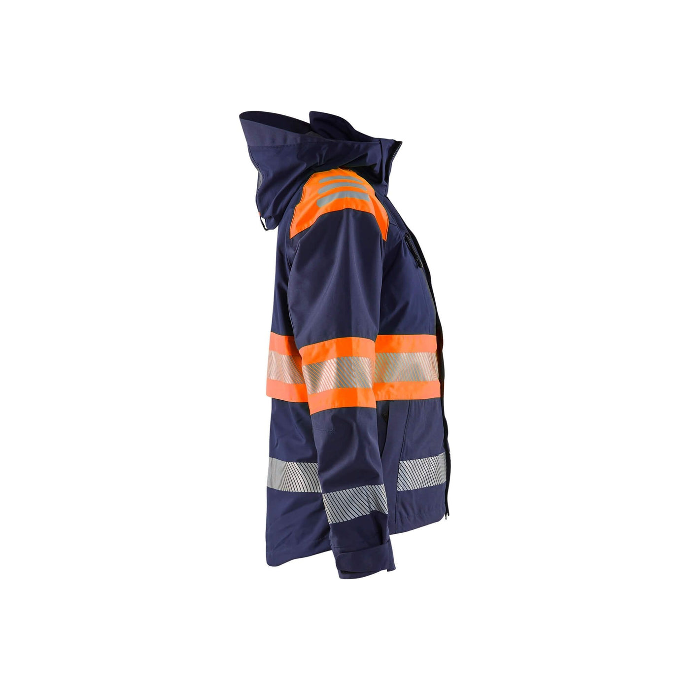 Blaklader 44301977 Womens Shell Jacket Hi-Vis Navy Blue/Orange Right #colour_navy-blue-orange