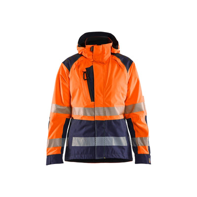 Blaklader 44361987 Womens Shell Jacket Hi-Vis Orange/Navy Blue Main #colour_orange-navy-blue