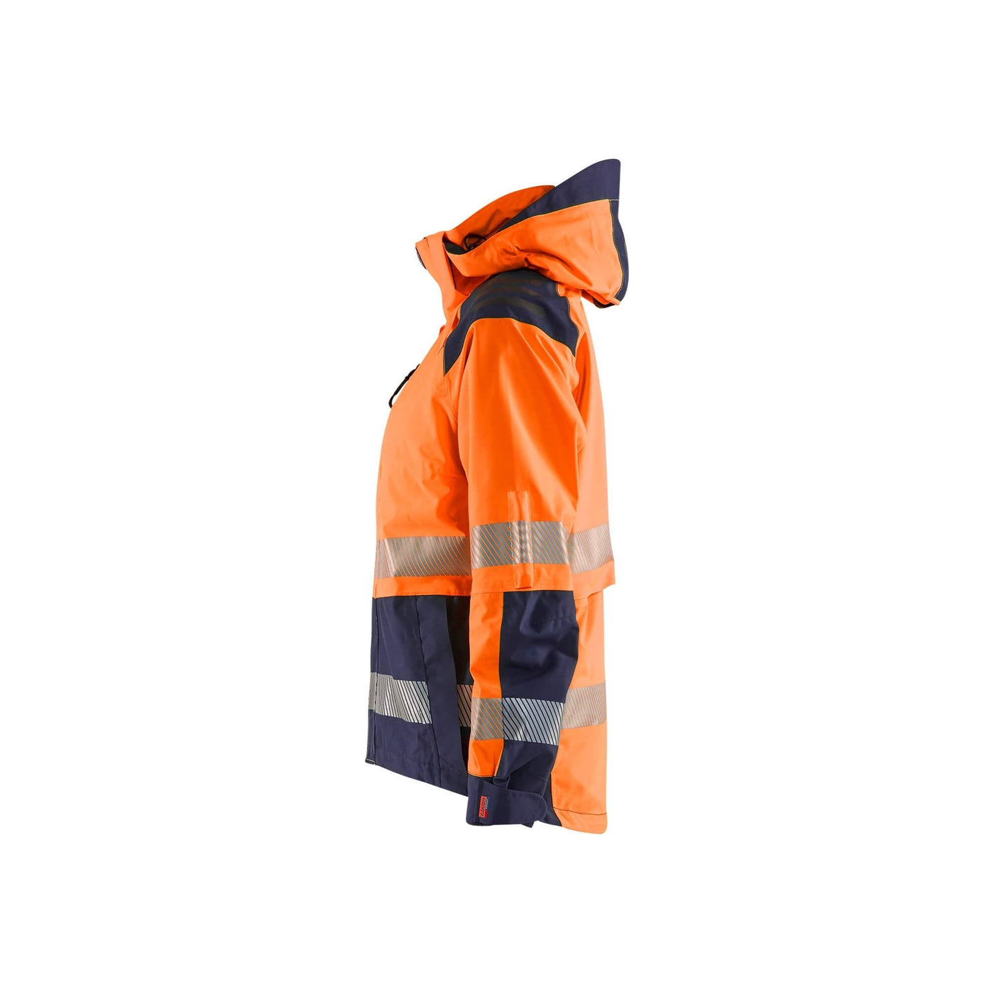 Blaklader 44361987 Womens Shell Jacket Hi-Vis Orange/Navy Blue Left #colour_orange-navy-blue