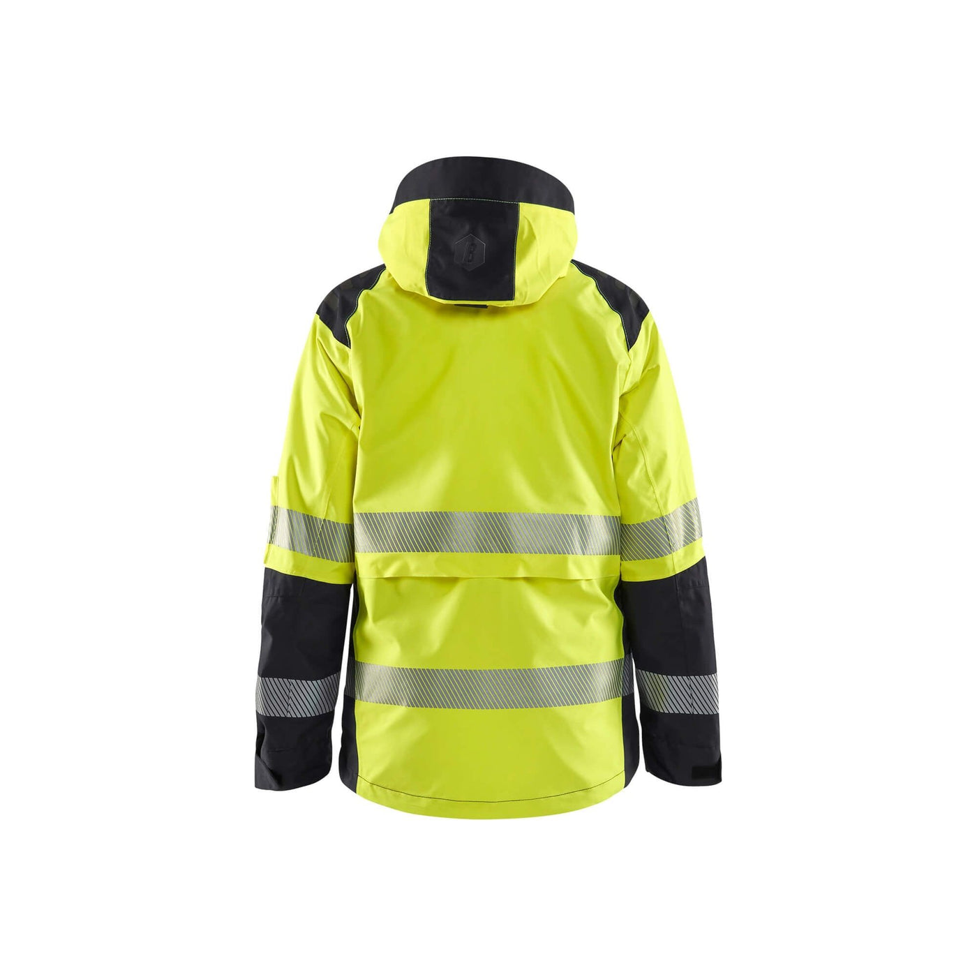 Blaklader 44361987 Womens Shell Jacket Hi-Vis Yellow/Black Rear #colour_yellow-black