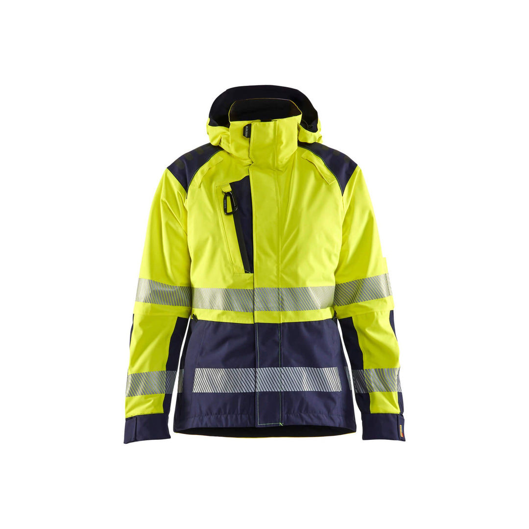 Blaklader 44361987 Womens Shell Jacket Hi-Vis Yellow/Navy Blue Main #colour_yellow-navy-blue