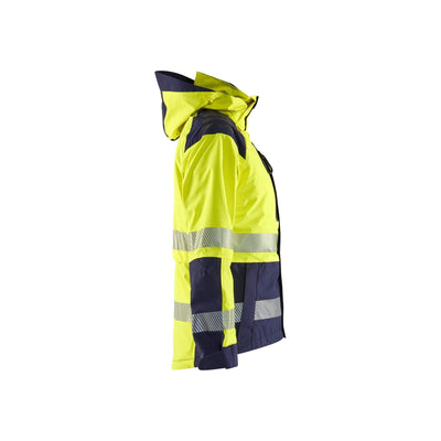 Blaklader 44361987 Womens Shell Jacket Hi-Vis Yellow/Navy Blue Right #colour_yellow-navy-blue