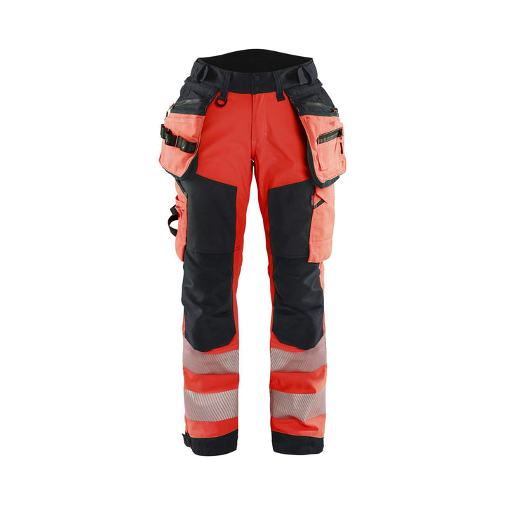 Blaklader 71182513 Womens Softshell Hi-Vis Trousers Red/Black Main #colour_red-black