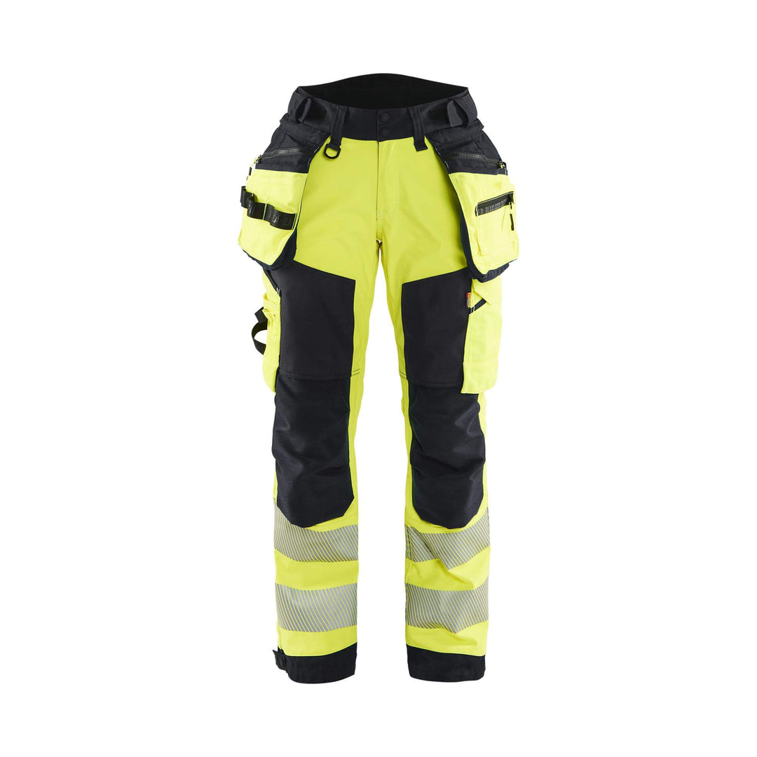 Blaklader 71182513 Womens Softshell Hi-Vis Trousers Yellow/Black Main #colour_yellow-black