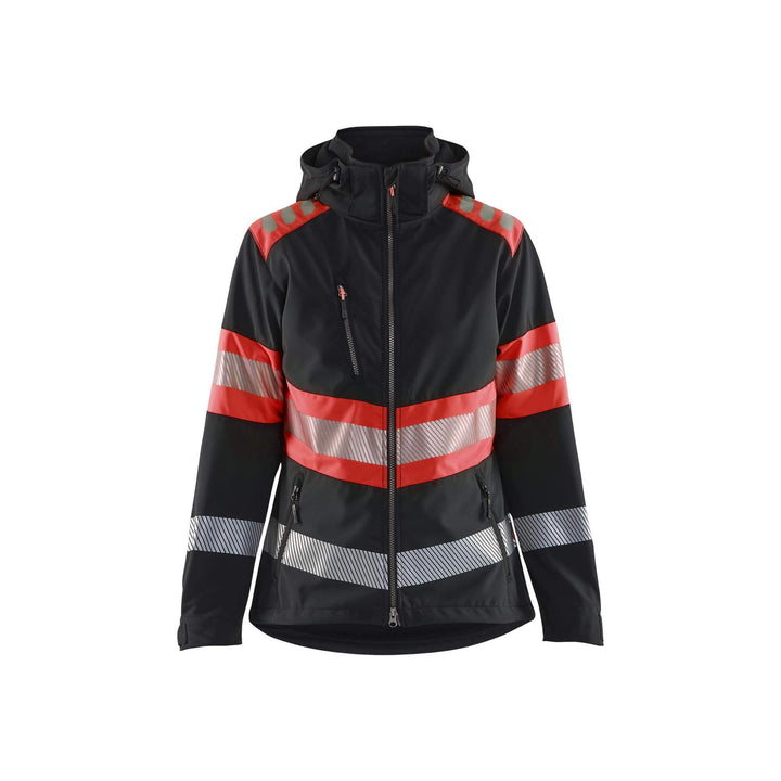 Blaklader 44042513 Womens Softshell Jacket Hi-Vis Black/Red Main #colour_black-red