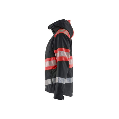 Blaklader 44042513 Womens Softshell Jacket Hi-Vis Black/Red Left #colour_black-red