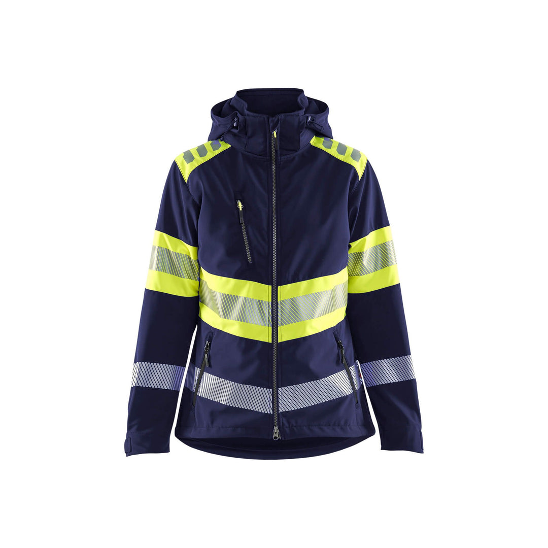 Blaklader 44042513 Womens Softshell Jacket Hi-Vis Navy Blue/Hi-Vis Yellow Main