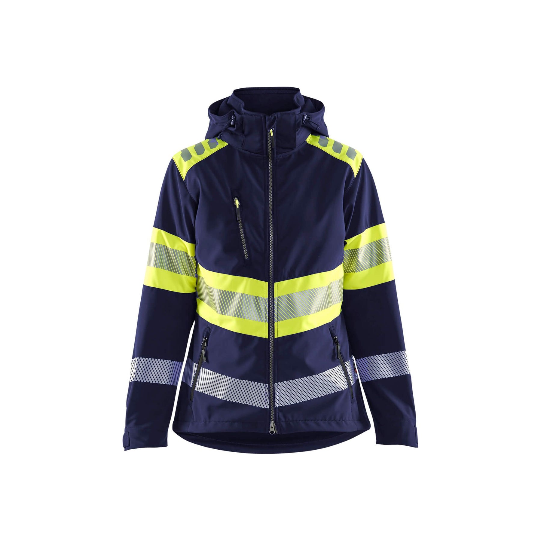 Blaklader 44042513 Womens Softshell Jacket Hi-Vis Navy Blue/Hi-Vis Yellow Main