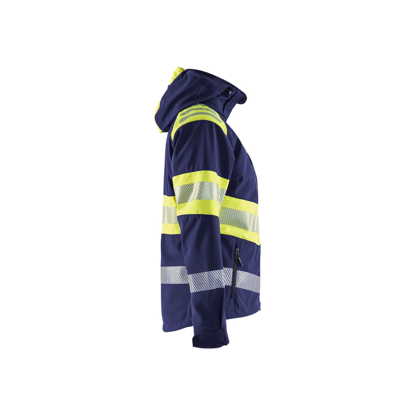 Blaklader 44042513 Womens Softshell Jacket Hi-Vis Navy Blue/Hi-Vis Yellow Right #colour_navy-blue-hi-vis-yellow