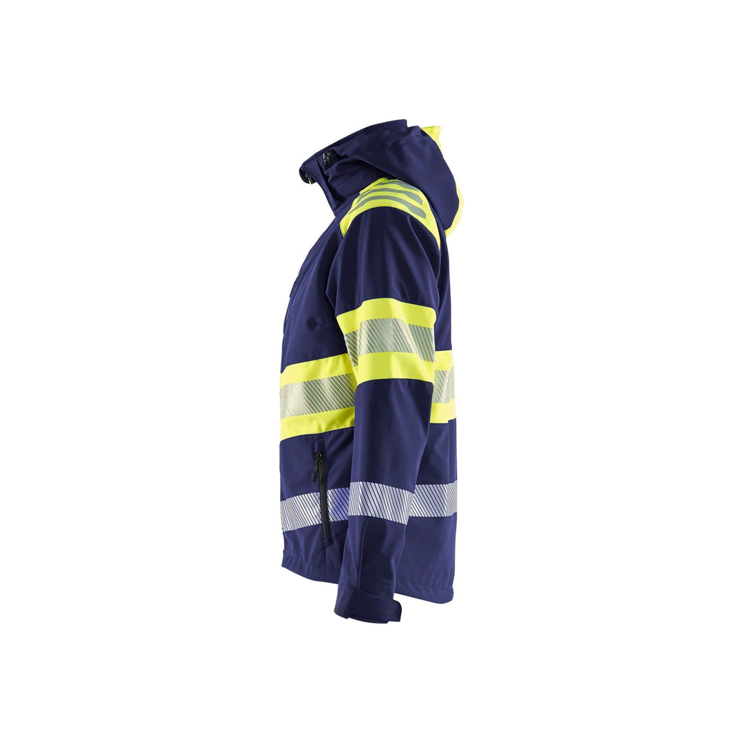 Blaklader 44042513 Womens Softshell Jacket Hi-Vis Navy Blue/Hi-Vis Yellow Left