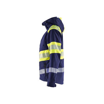 Blaklader 44042513 Womens Softshell Jacket Hi-Vis Navy Blue/Hi-Vis Yellow Left #colour_navy-blue-hi-vis-yellow