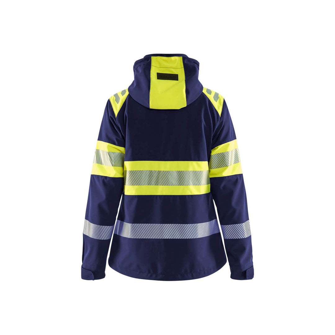 Blaklader 44042513 Womens Softshell Jacket Hi-Vis Navy Blue/Hi-Vis Yellow Rear